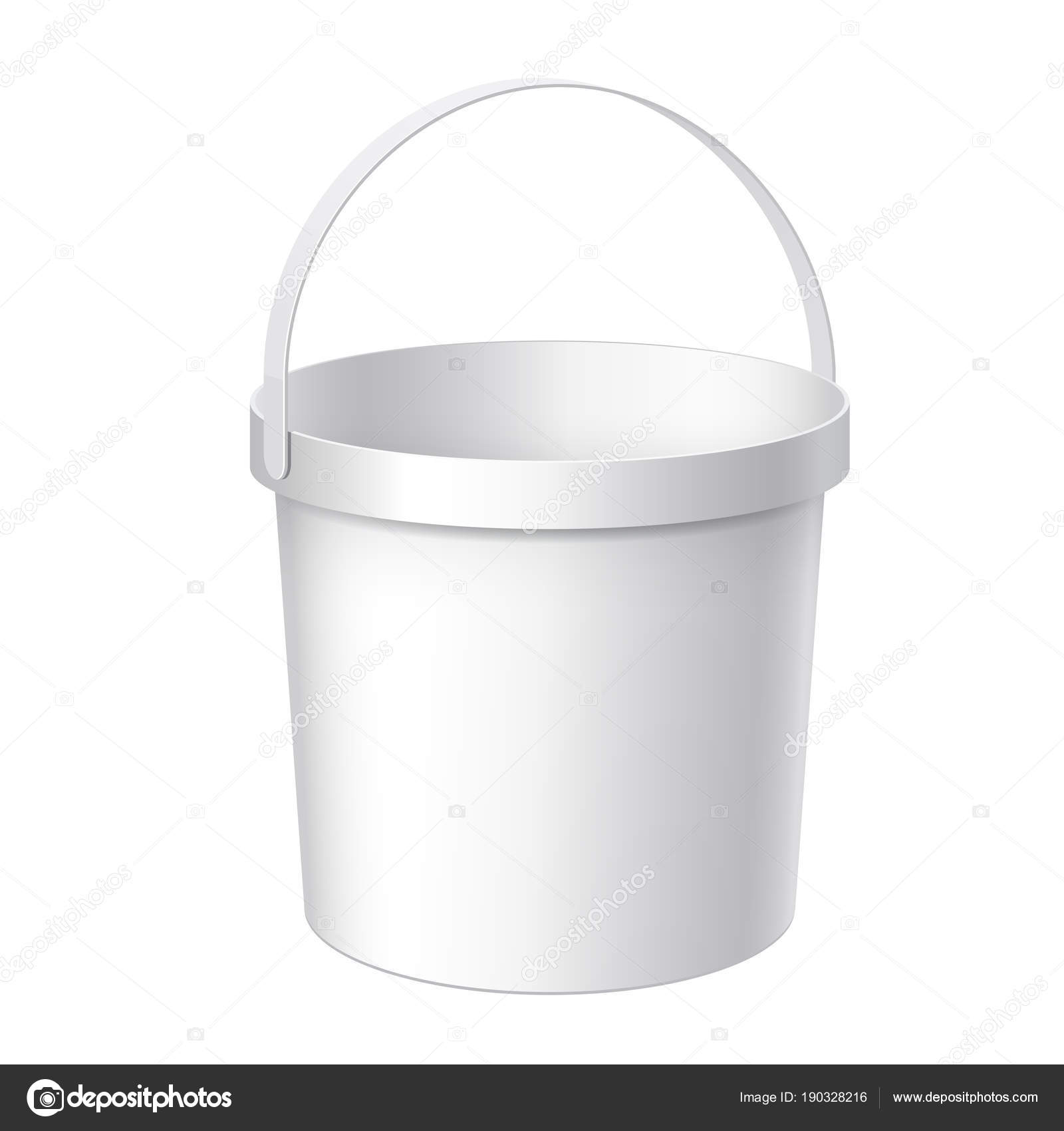 Small White plastic bucket. Stock Vector by ©Sooolnce 190328216